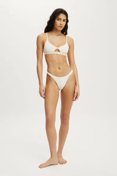 Cotton On Branded Dip Front Cotton Tanga G String In Butterscotch Marle