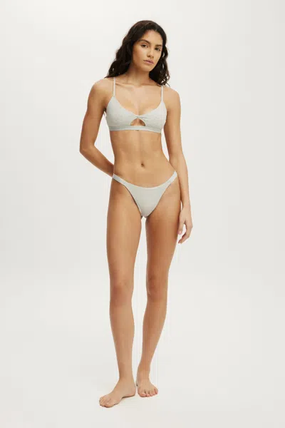 Cotton On Branded Dip Front Cotton Tanga G String In Gray