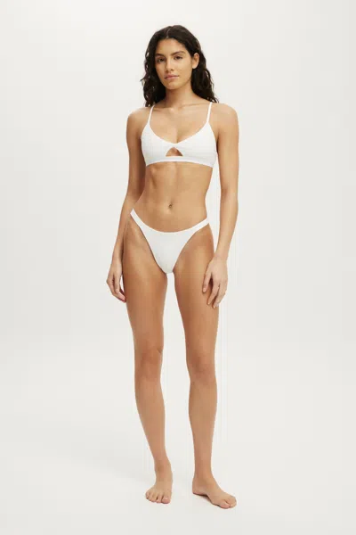 Cotton On Branded Dip Front Cotton Tanga G String In White