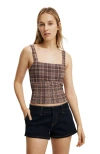 Cotton On Brooke Mesh Cami In Brown