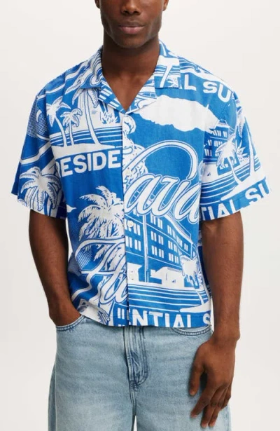 Cotton On Cabana Short Sleeve Shirt In Blue