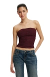Cotton On Cara Corset Bandeau In Brown
