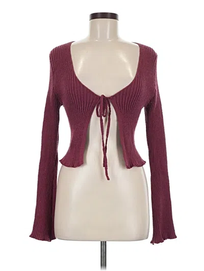 Pre-owned Cotton On Cardigan Sweater In Burgundy
