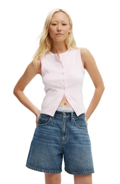 Cotton On Charlie Button Front Tank In Babydoll