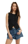 Cotton On Charlie Button Front Tank In Black