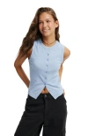 Cotton On Charlie Button Front Tank In Dusk Blue
