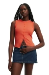 Cotton On Charlie Button Front Tank In Orange