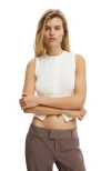 Cotton On Charlie Button Front Tank In White