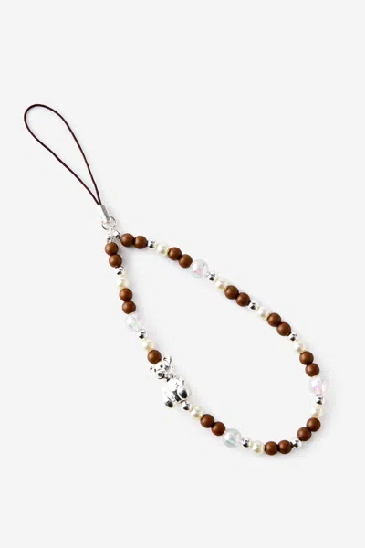 Cotton On Charm Strap In Brown Beads Bear.