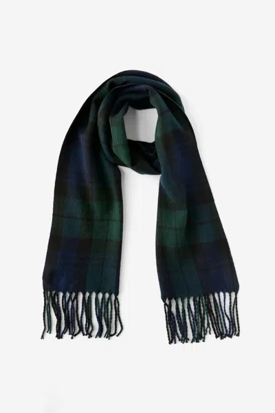 Cotton On Check Scarf In Navy/green Check