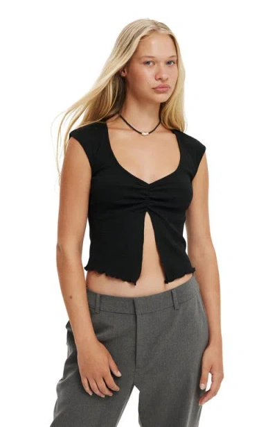Cotton On Chelsea Open Front Top In Black