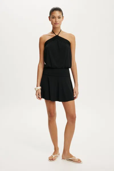 Cotton On Chloe Halter Mini Dress In Black