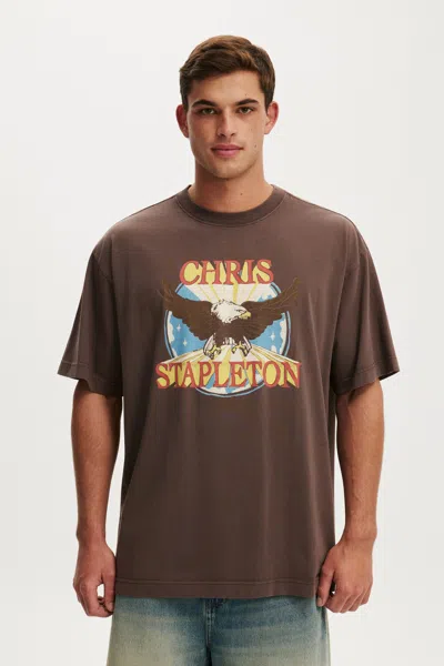 Cotton On Chris Stapleton Music Box Fit T-shirt In Brown
