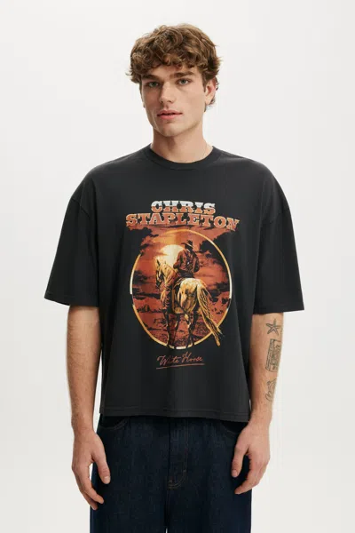 Cotton On Chris Stapleton Music Crop Fit T-shirt In Black
