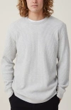 Cotton On Men's Chunky Waffle Long Sleeve T-shirt In White Waffle