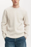 Cotton On Chunky Waffle Long Sleeve Tshirt In Oatmeal Marle