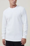 Cotton On Chunky Waffle Long Sleeve Tshirt In White Waffle