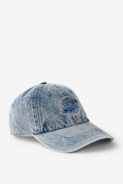 Cotton On Classic Dad Cap In Sardinha/mid Blue Denim