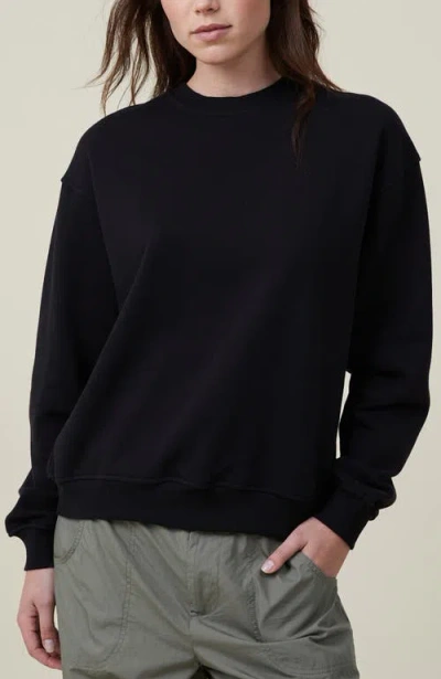 Cotton On Classic Fleece Crew Sweatshirt In Black