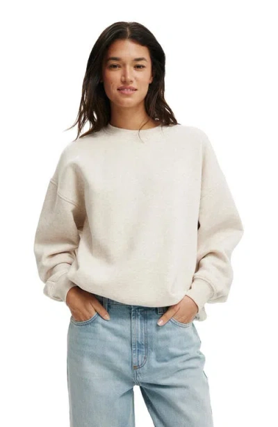 Cotton On Classic Fleece Crew Sweatshirt In Oatmeal Marle