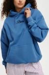 Cotton On Classic Fleece Graphic Hoodie In Beckley House Azure Blue