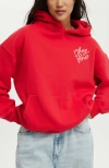 Cotton On Classic Fleece Graphic Hoodie In Okay Fine Scarlet Red
