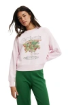 Cotton On Classic Fleece Graphic Raglan Crew Sweatshirt In California Apple Stand