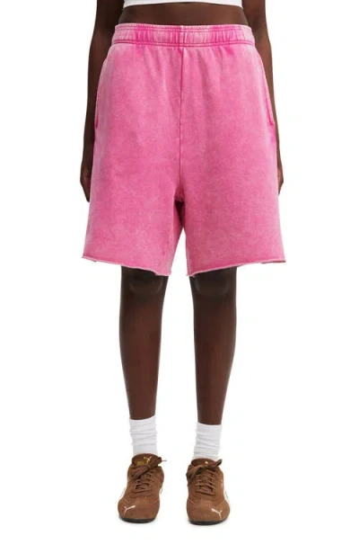 Cotton On Classic Fleece Jort In Pink