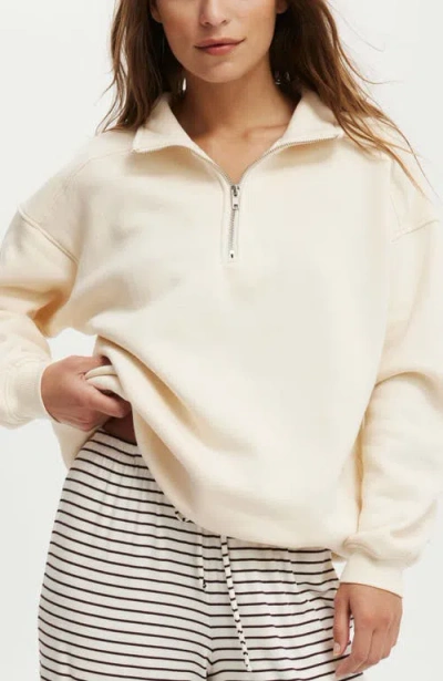 COTTON ON COTTON ON CLASSIC FLEECE OVERSIZED HALF ZIP SWEATSHIRT 
