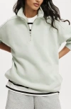 Cotton On Classic Fleece Oversized Half Zip Sweatshirt In Meadow Mist