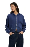 Cotton On Classic Fleece Oversized Zip Through Hoodie In Oxford Blue