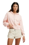 Cotton On Classic Fleece Oversized Zip Through Hoodie In Peach Spritz
