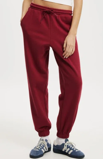 Cotton On Classic Fleece Sweatpant In Cherry Rogue
