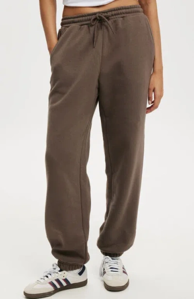 Cotton On Classic Fleece Sweatpant In Dark Truffle