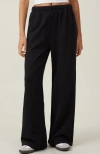 Cotton On Classic Fleece Wide Leg Sweatpant In Ink Navy