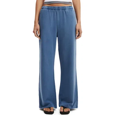 Cotton On Classic Fleece Wide Leg Sweatpant In Blue