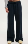 Cotton On Classic Fleece Wide Leg Sweatpant In Ink Navy