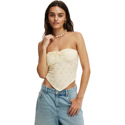 Cotton On Claudia Halter Tube Top In Lemon Icing