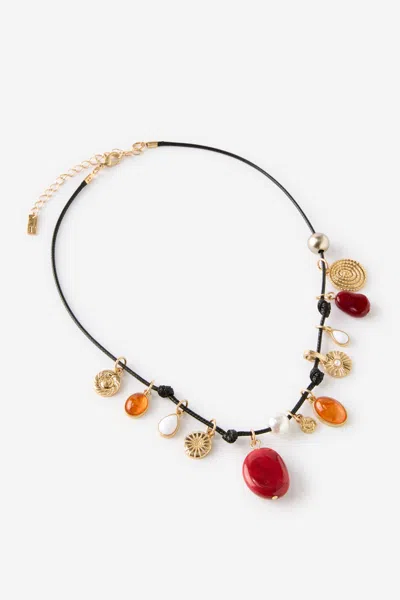 Cotton On Cord Pendant Necklace In Multi