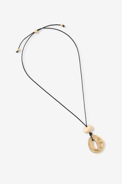 Cotton On Cord Pendant Necklace In Black