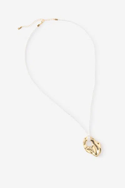 Cotton On Cord Pendant Necklace In Gold
