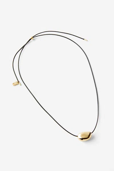 Cotton On Cord Pendant Necklace In Black