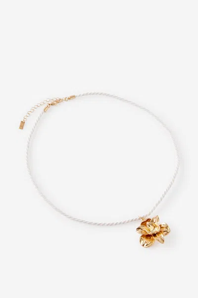 Cotton On Cord Pendant Necklace In White
