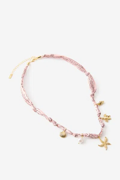 Cotton On Cord Pendant Necklace In Gold