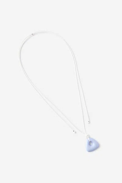 Cotton On Cord Pendant Necklace In Silver