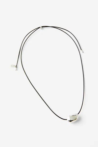Cotton On Cord Pendant Necklace In Black