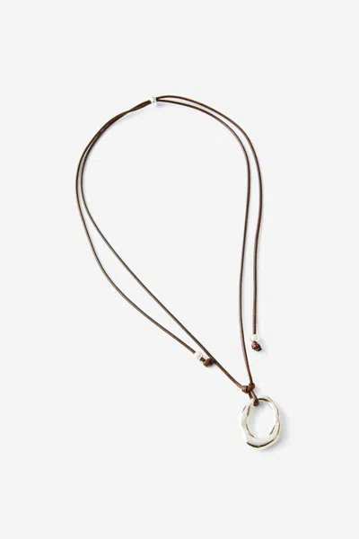 Cotton On Cord Pendant Necklace In Black