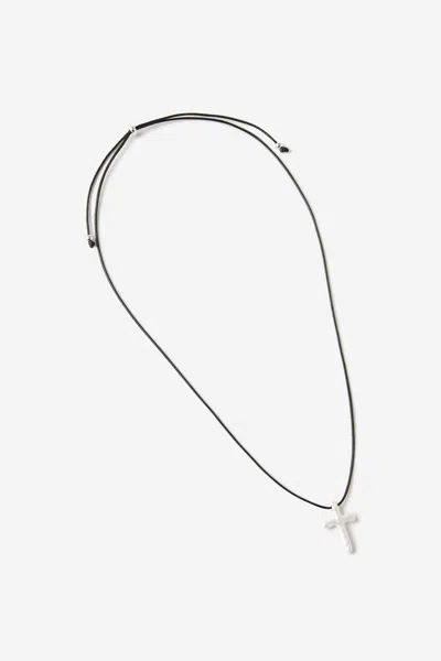 Cotton On Cord Pendant Necklace In Black