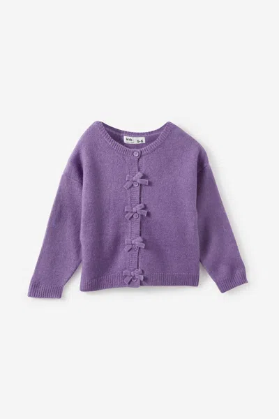 Cotton On Kids' Cosi Knit Cardigan In Purple