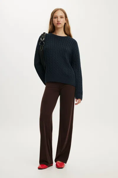 Cotton On Cotton Crew Neck Sweater In Total Eclipse